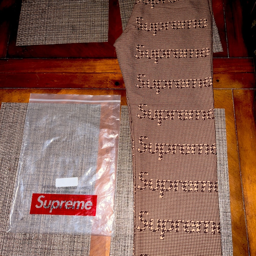 SUPREME WORK PANTS BROWN HOUNDSTOOTH